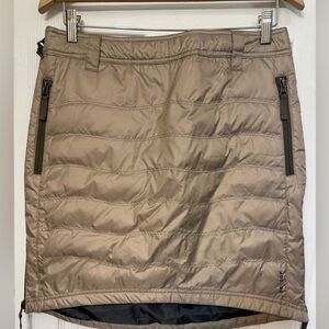 Skhoop Insulated Puffer Short Down Skirt Beige Tan Size M Side Zipper Pockets